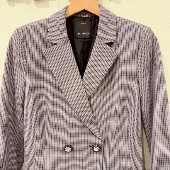 Pinko TROVATORE ROBE MANTEAUX Houndstooth Blazer Dress NWT Size 40(US4) NWT - Picture 3 of 10